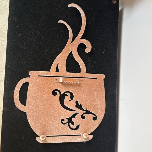 Rustic White Metal Wall Art Coffee Cup - Picture 2 of 2